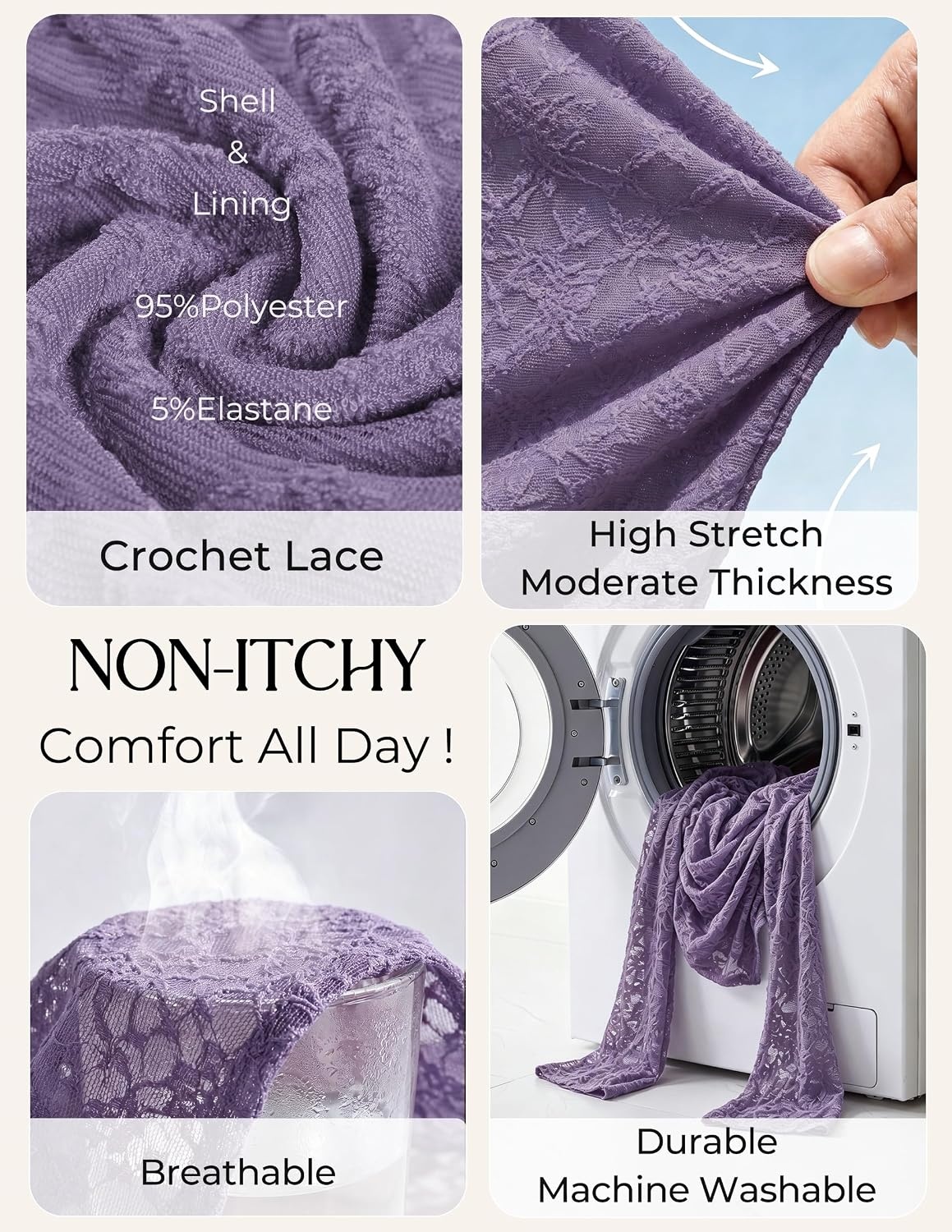 image:imageGRACE KARIN Womens Lace Long Sleeve Going Out Tops 2026 Fall Ruched Y2K Clothes Bell Sleeve Boat Neck Cute Shirt AsymmetricalDusty Purple Rose Lace