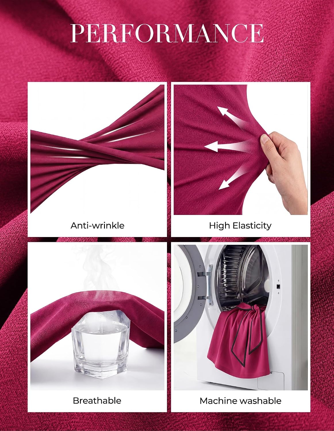 image:imageGRACE KARIN Work Dresses for Women 34 Sleeve Bodycon Pencil Business Outfits Color Block Office Church Clothes with BeltRose