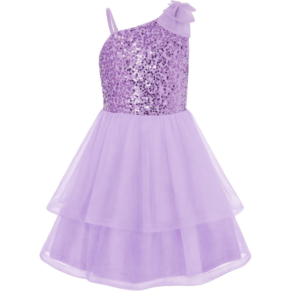 image:imageGRACE KARIN Girls Party Sequin Formal Dress 714Y Birthday Dance Graduation Sparkly Pageant Dresses Wedding Flower Girl DressLight Purple