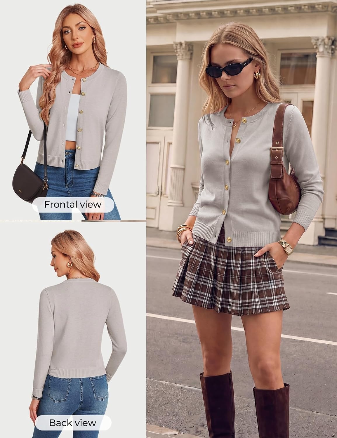 image:imageGRACE KARIN Womens Cropped Cardigan Sweater Wool Button Up Sweaters Soft Fall Fashion Outfits Clothes Trendy 2026Light Camel