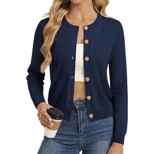 GRACE KARIN Womens Cropped Cardigan Sweater Wool Button Up Sweaters Soft Fall Fashion Outfits Clothes Trendy 2026(Navy Blue)