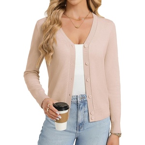 GRACE KARIN Womens Lightweight Cardigan Sweaters Trendy Button Up V-Neck Knit Cardigans Shrug Summer Fashion Clothes(Apricot)