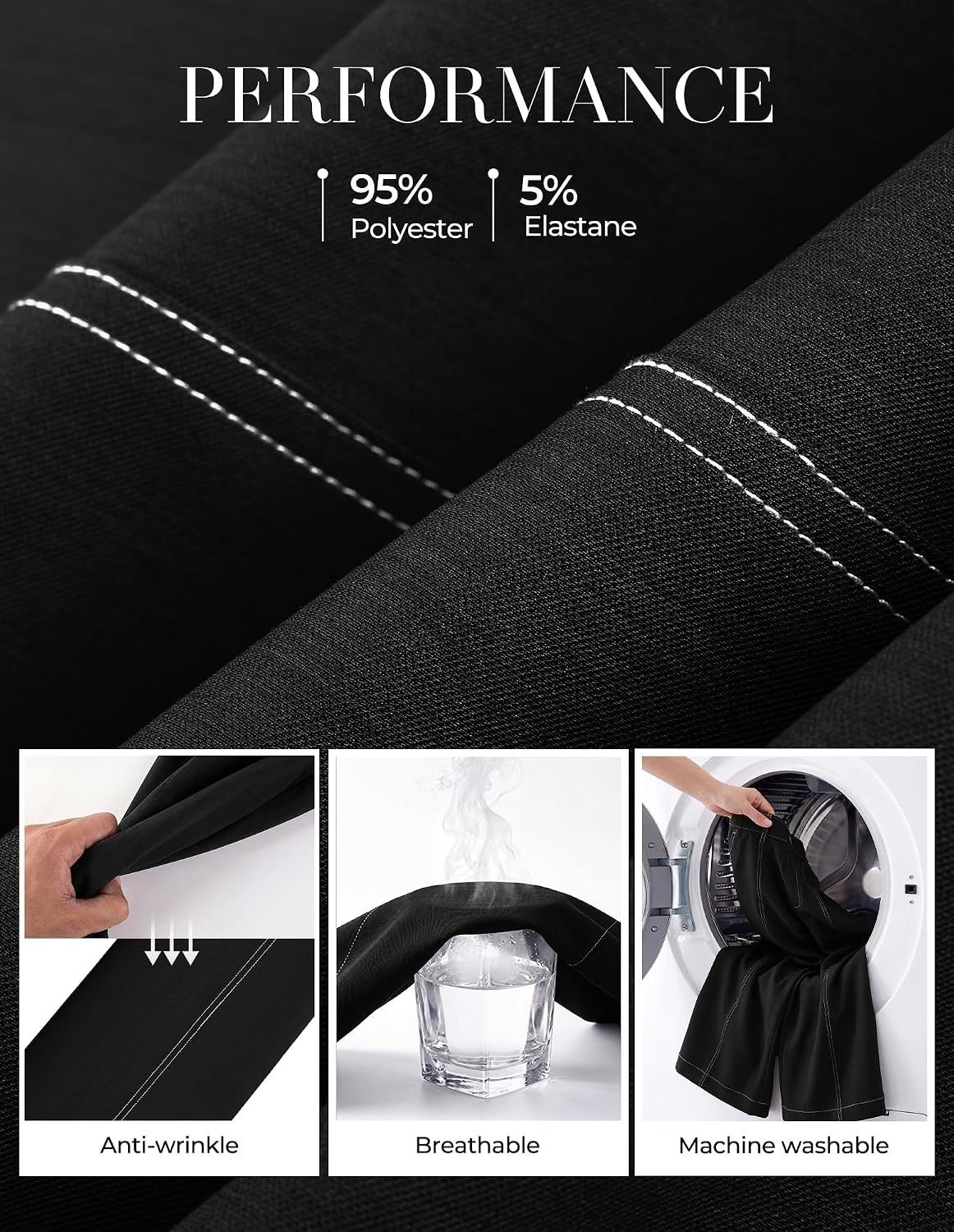 image:imageGRACE KARIN Wide Leg Pants for Women High Waist Dress Trousers Fall Winter Business Office Casual WearBlack