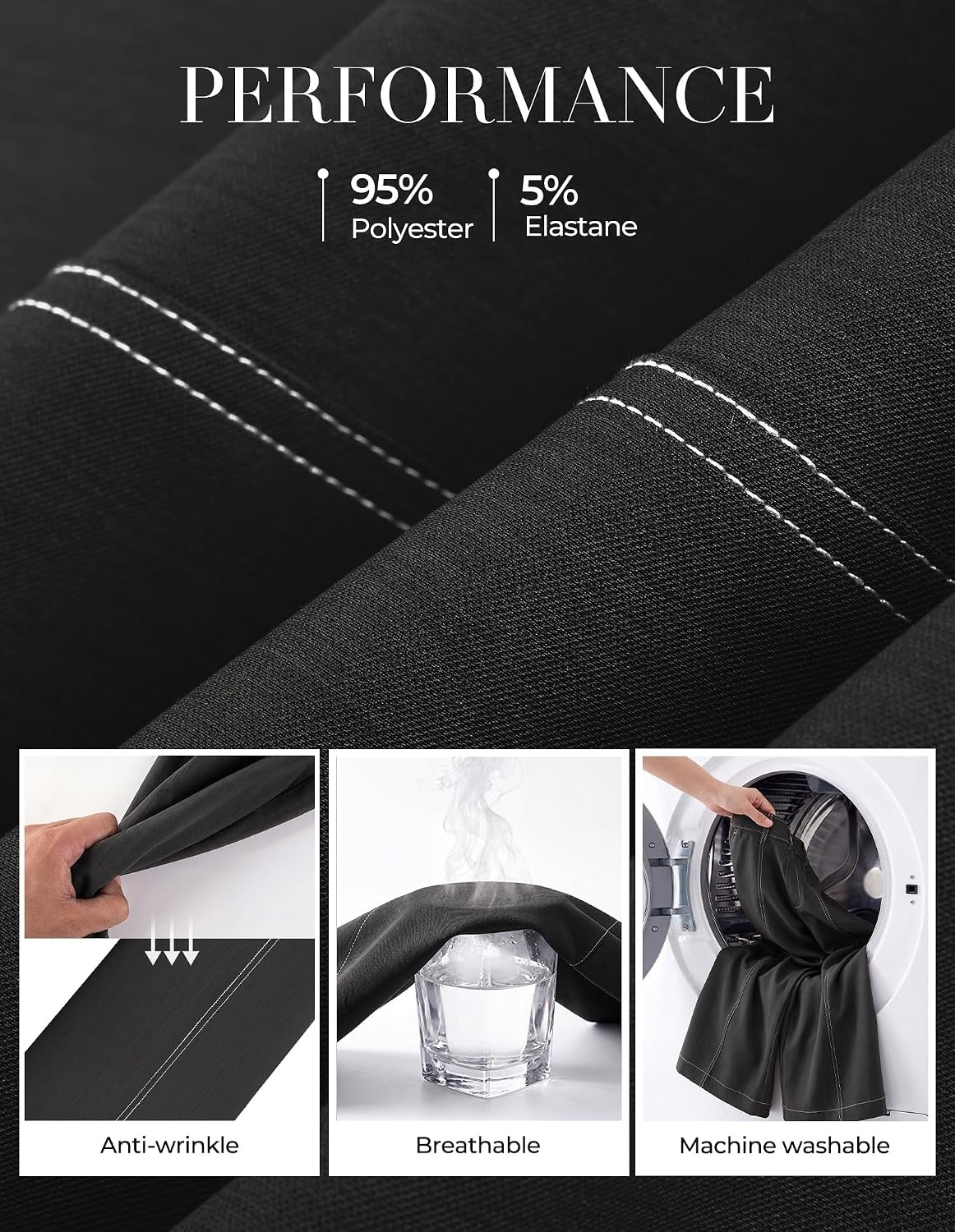 image:imageGRACE KARIN Wide Leg Pants for Women High Waist Dress Trousers Fall Winter Business Office Casual WearDark Grey
