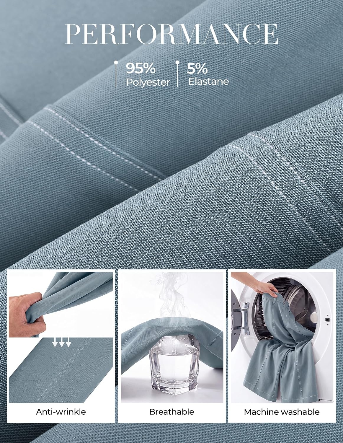 image:imageGRACE KARIN Wide Leg Pants for Women High Waist Dress Trousers Fall Winter Business Office Casual WearGrey Blue