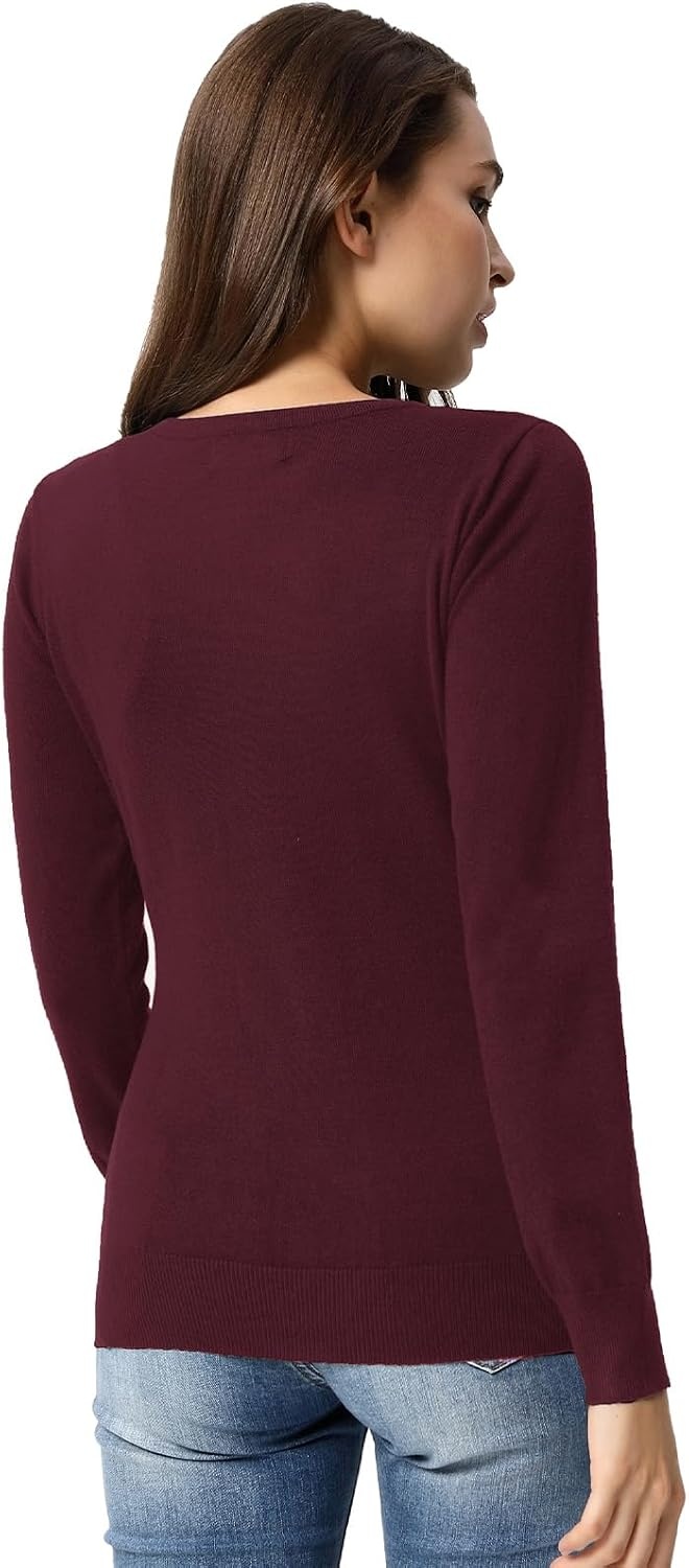 image:imageGRACE KARIN Womens Long Sleeve Knit Cardigan Sweaters Casual Dressy Open Front Button Down Cardigans Summer OutfitsWine Red