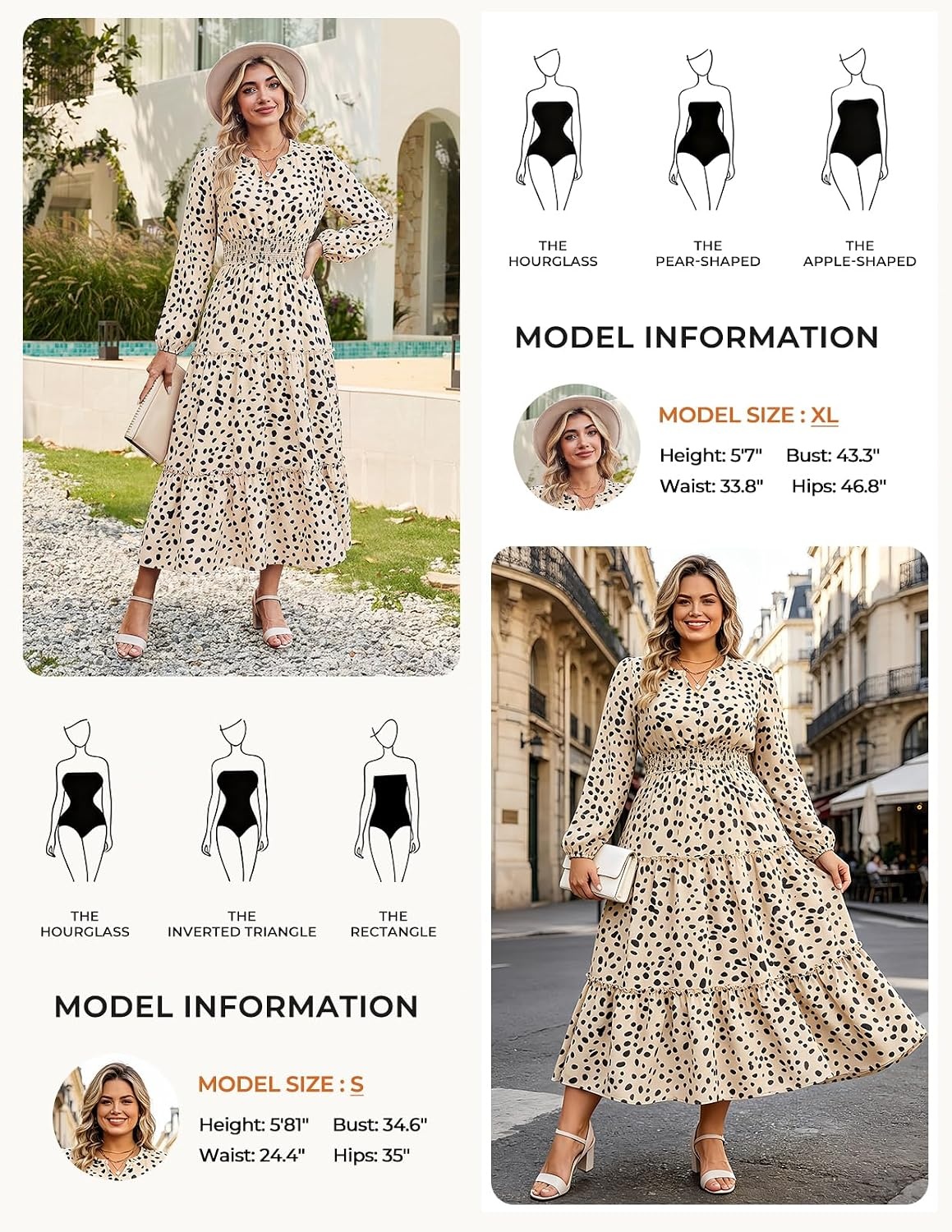 image:imageGRACE KARIN Womens Floral Maxi Dress 2026 Fall Long Sleeve V Neck Empire Waist A Line Flowy Dress with PocketOffwhite Polka Dots