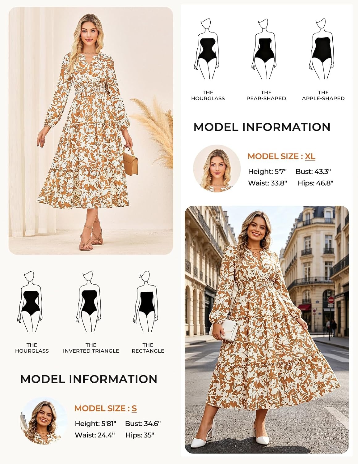 image:imageGRACE KARIN Womens Floral Maxi Dress 2026 Fall Long Sleeve V Neck Empire Waist A Line Flowy Dress with PocketYellow