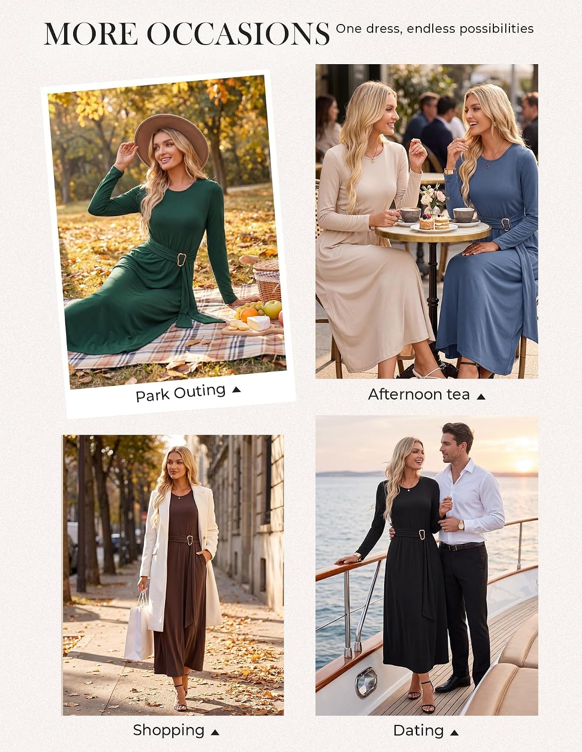 image:imageGRACE KARIN Womens Long Sleeve Maxi Dresses 2026 Casual A Line Flowy Wedding Guest Dress Fall Fashion Clothes with PocketsCoffee
