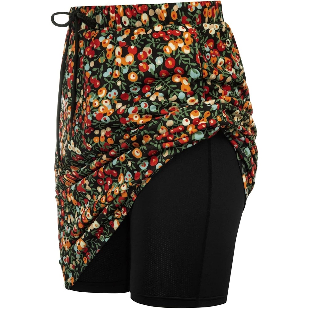 image:imageJACK SMITH Womens Stretchy Knee Length Skirts Athletic Skorts for Woman Drawstring Waist with Mesh Shorts PocketsCherry Patterns Black