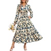 Peacock Blue White Floral