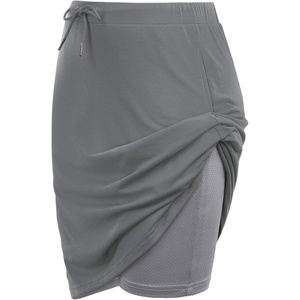 JACK SMITH Women’s Stretchy Knee Length Skirts Athletic Skorts for Woman Drawstring Waist with Mesh Shorts Pockets(Grey)