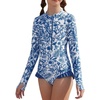 White Gray Blue Floral