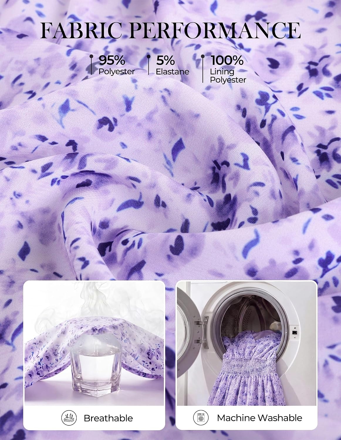 image:imageGRACE KARIN Summer Floral Mini Dress 2026 Fall Long Sleeve Wedding Guest Dress A Line Flowy Boho Short Dresses with PocketsPurple Floral