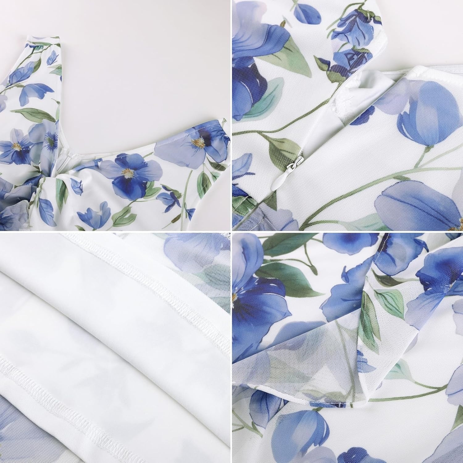 image:imageGRACE KARIN Womens Summer Sleeveless Floral Maxi Dress V Neck Formal Wedding Guest Dress A Line Beach Vacation ClothesLight Blue Floral