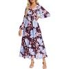 Brown Blue Floral
