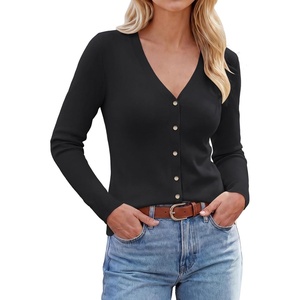 GRACE KARIN Lightweight Cardigan Sweaters for Women V Neck Open Front Dressy Shrugs 2026 Summer Business Casual Outfits(Black)