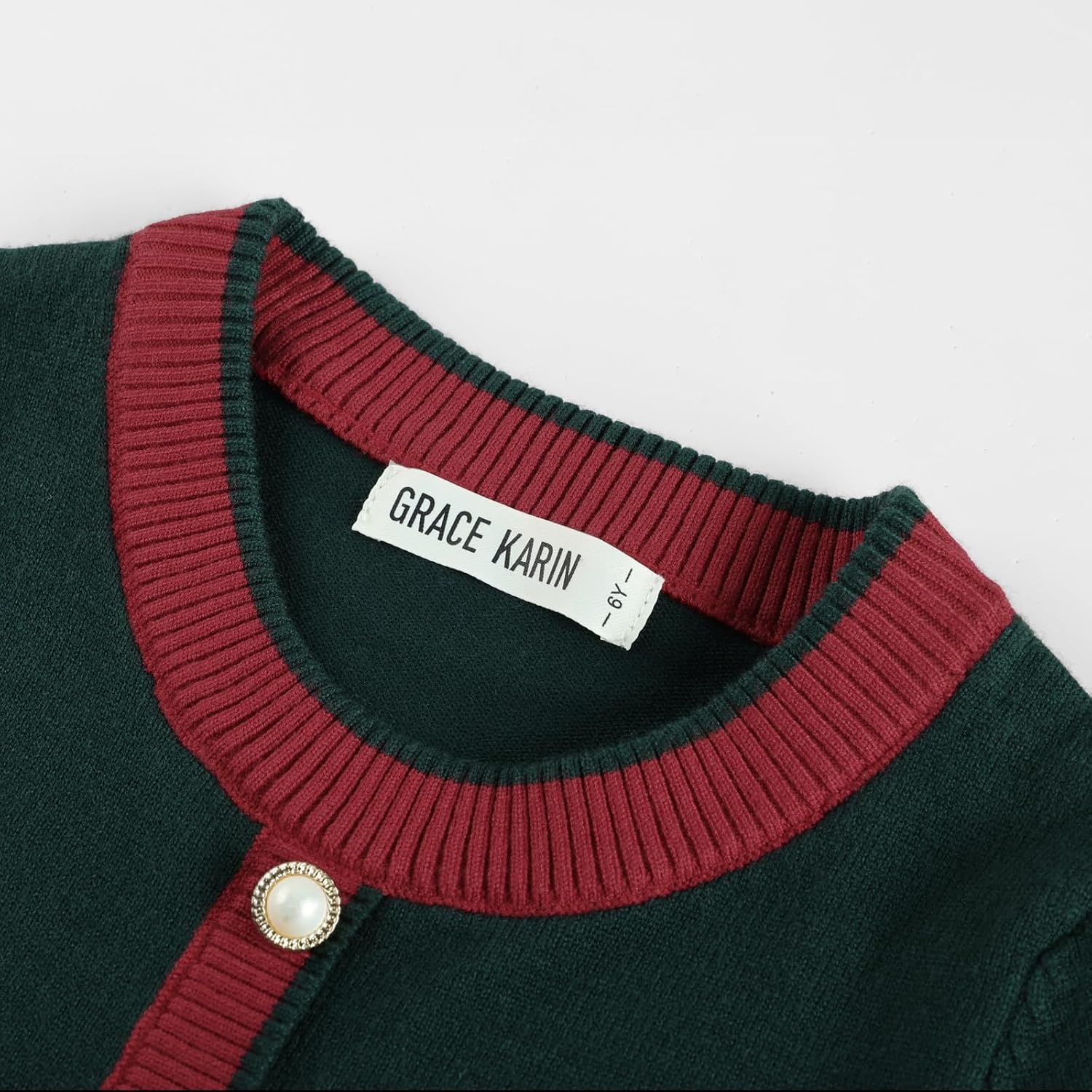 image:imageGRACE KARIN Girls Sweater Fall Dress Long Sleeve Knit A Line Contrast Casual Winter Dresses 614YVerdant Green