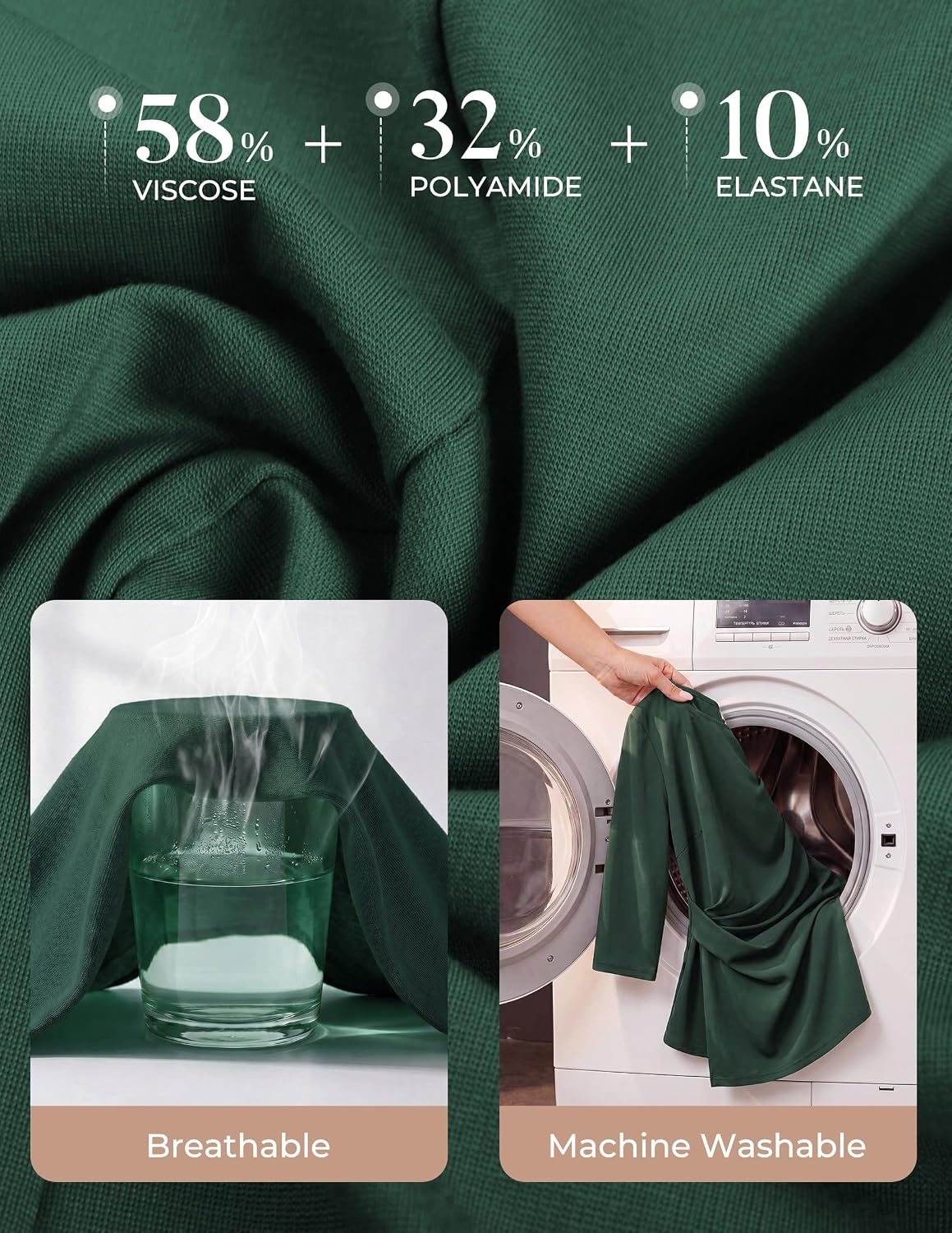 image:imageGRACE KARIN Womens 2026 Summer Peplum Tops 34 Sleeve Dressy Casual Shirts Business Blouses Trendy Fashion ClothesDark Green