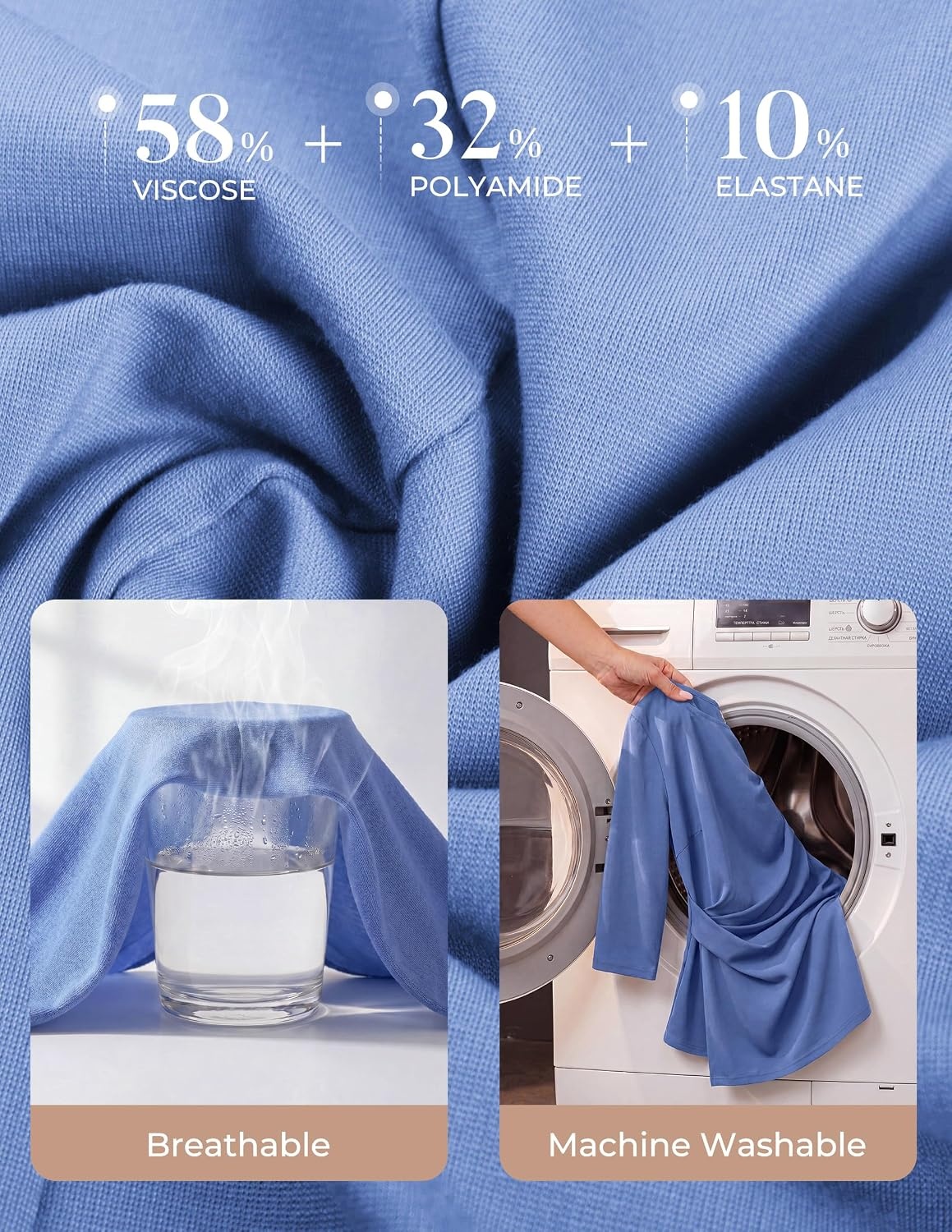 image:imageGRACE KARIN Womens 2026 Summer Peplum Tops 34 Sleeve Dressy Casual Shirts Business Blouses Trendy Fashion ClothesGray Blue