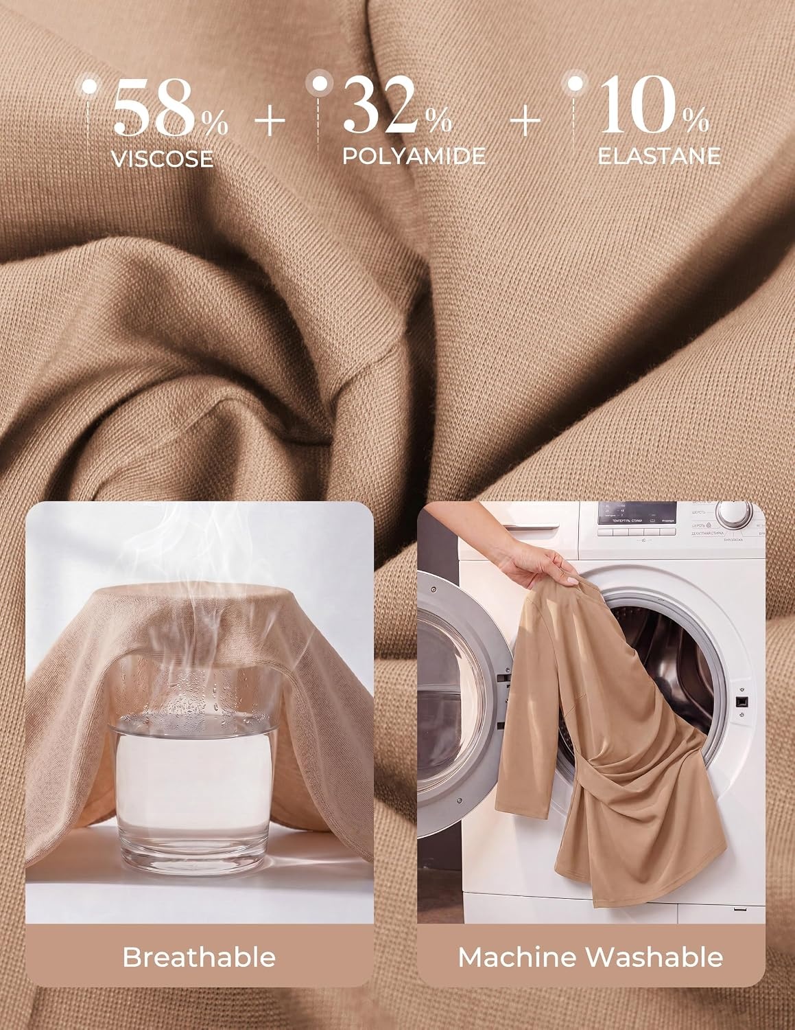 image:imageGRACE KARIN Womens 2026 Summer Peplum Tops 34 Sleeve Dressy Casual Shirts Business Blouses Trendy Fashion ClothesKhaki