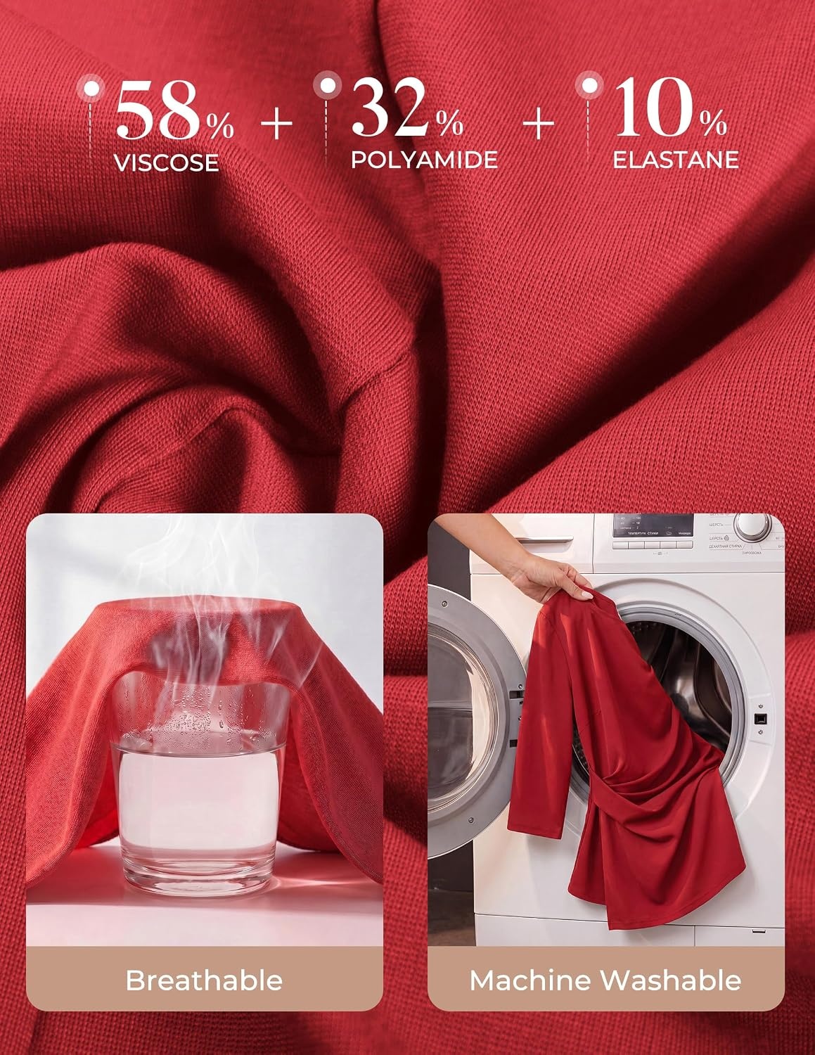 image:imageGRACE KARIN Womens 2026 Summer Peplum Tops 34 Sleeve Dressy Casual Shirts Business Blouses Trendy Fashion ClothesRed