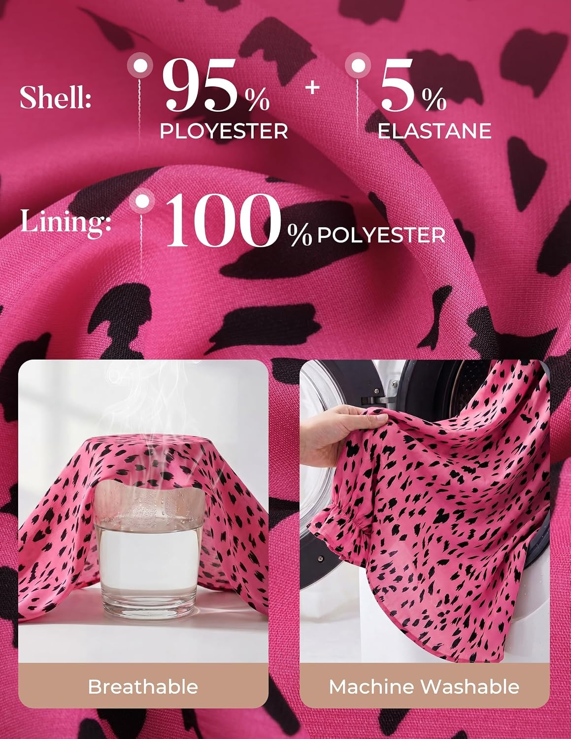 image:imageGRACE KARIN Womens Long Sleeve Business Casual Shirts 2026 Front Bow Tie Neck Chiffon Blouse Polka Dot Floral TopsDot Rose Red