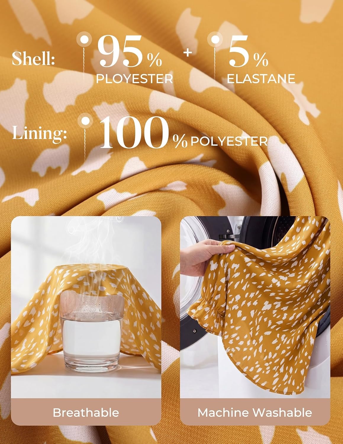 image:imageGRACE KARIN Womens Long Sleeve Business Casual Shirts 2026 Front Bow Tie Neck Chiffon Blouse Polka Dot Floral TopsDot Yellow
