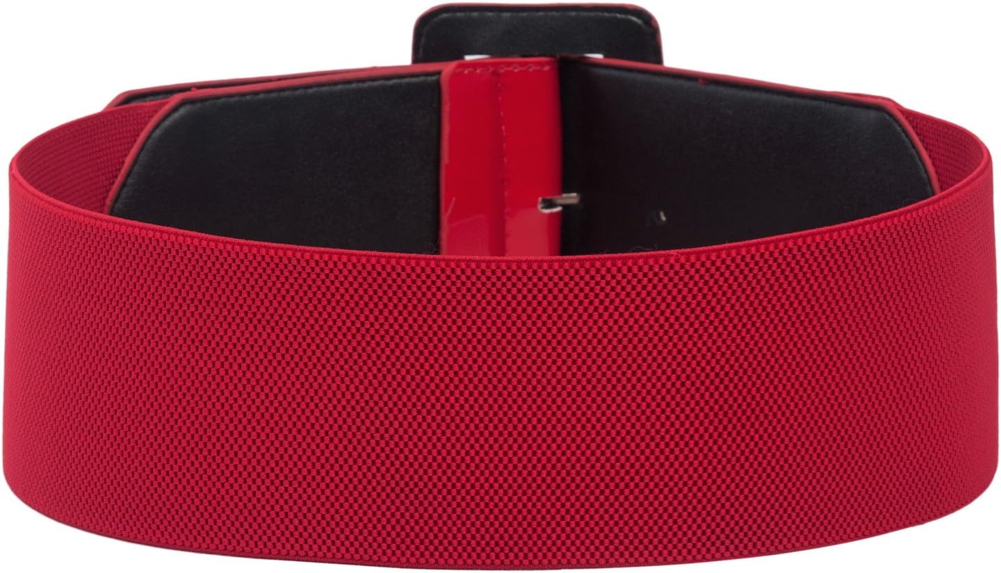 image:imageGRACE KARIN Womens Stretchy Belt 1950s 3 Inch Wide Elastic BeltsRed