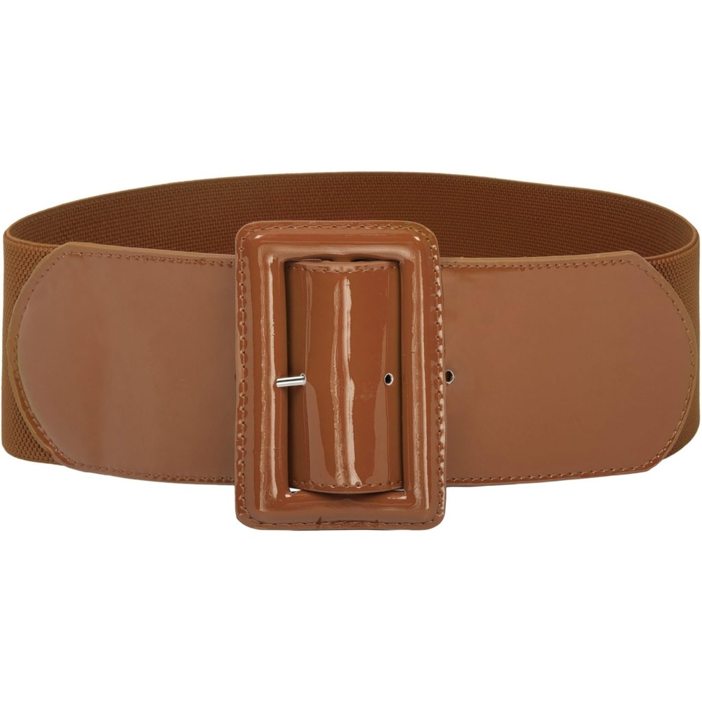 image:imageGRACE KARIN Womens Stretchy Belt 1950s 3 Inch Wide Elastic BeltsBrown