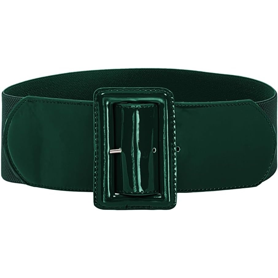 image:imageGRACE KARIN Womens Stretchy Belt 1950s 3 Inch Wide Elastic BeltsDark Green