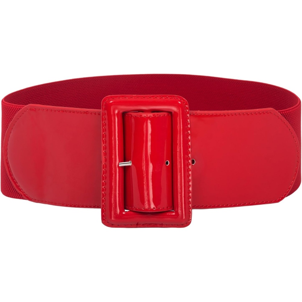image:imageGRACE KARIN Womens Stretchy Belt 1950s 3 Inch Wide Elastic BeltsRed