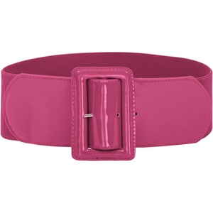 GRACE KARIN Women’s Stretchy Belt 1950s 3 Inch Wide Elastic Belts(Rose)