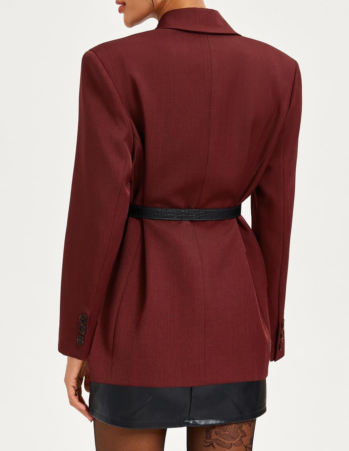image:imageGRACE KARIN Womens Blazer Business Casual 2026 Fall Work Office Suit Jackets Long Sleeve Lapel Open Front with PocketsWine