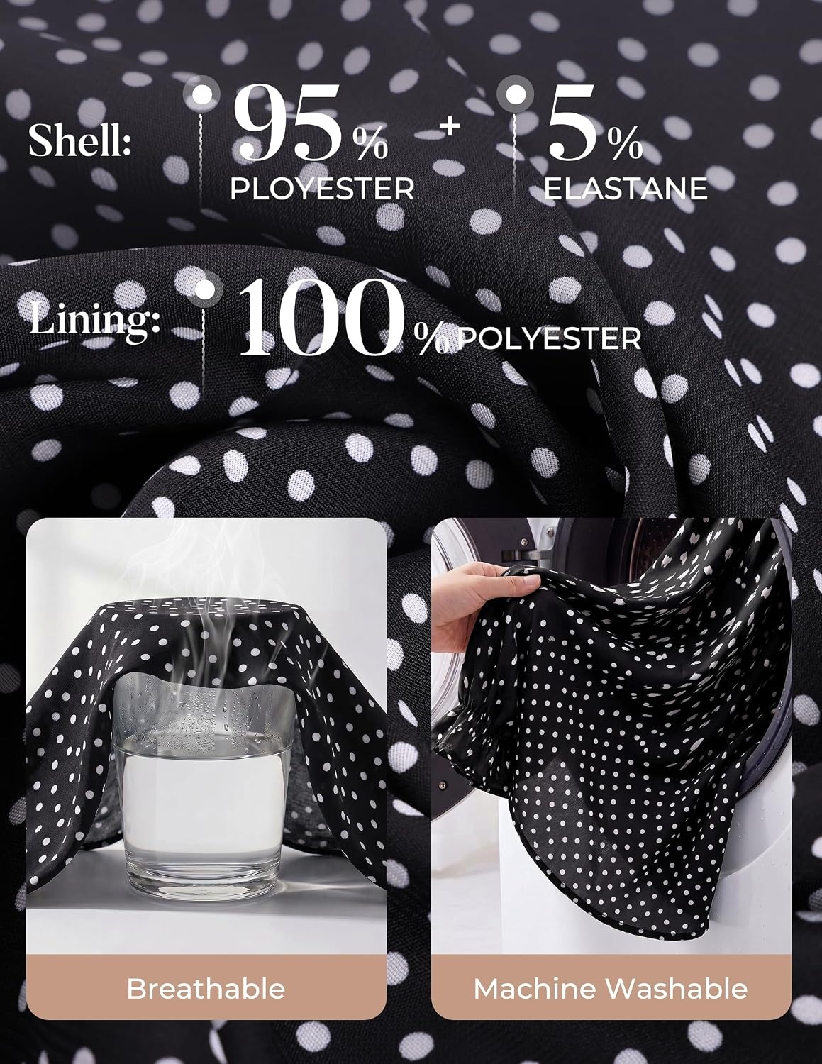 image:imageGRACE KARIN Womens Long Sleeve Bow Tie Neck Blouses Polka Dot Floral Chiffon Tops Business Casual Work Fall Shirts 2026Dot Black