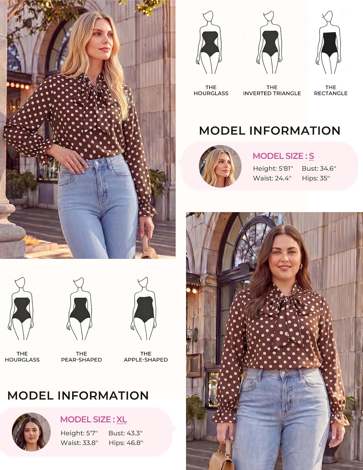 image:imageGRACE KARIN Womens Long Sleeve Bow Tie Neck Blouses Polka Dot Floral Chiffon Tops Business Casual Work Fall Shirts 2026Dot Coffee