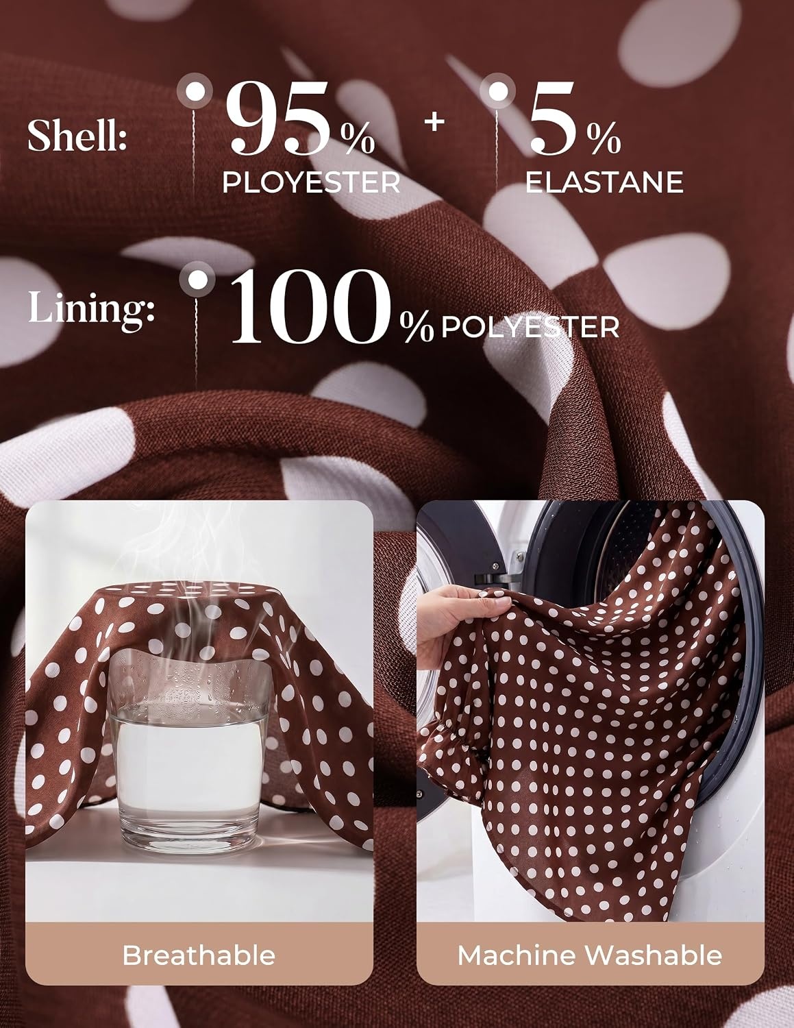 image:imageGRACE KARIN Womens Long Sleeve Bow Tie Neck Blouses Polka Dot Floral Chiffon Tops Business Casual Work Fall Shirts 2026Dot Coffee