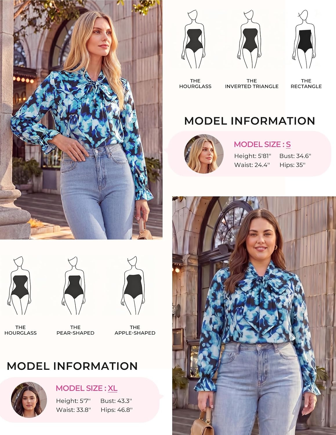 image:imageGRACE KARIN Womens Long Sleeve Bow Tie Neck Blouses Polka Dot Floral Chiffon Tops Business Casual Work Fall Shirts 2026Floral Blue Mix