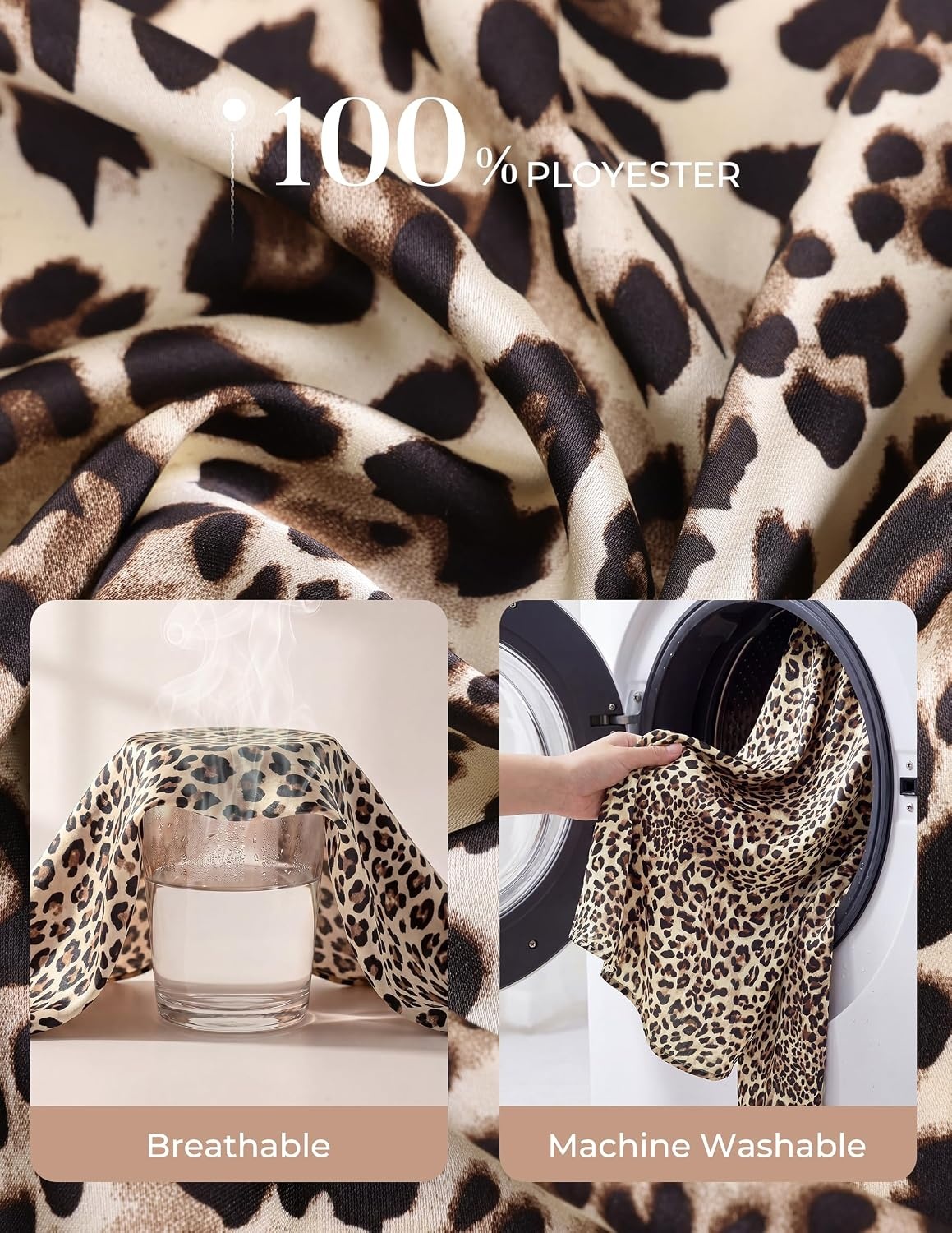 image:imageGRACE KARIN Womens Silk Button Down Shirts Satin Floral Blouses Long Sleeve Business Casual Tops 2026Leopard
