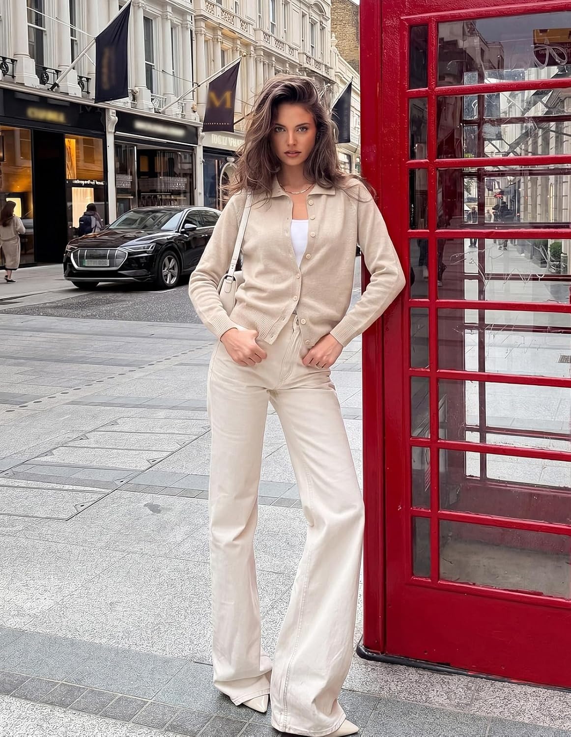image:imageGRACE KARIN Cardigan Sweaters for Women Lightweight Button Up Sweater Jacket Collared Teacher Outfits Early Fall FashionBeige