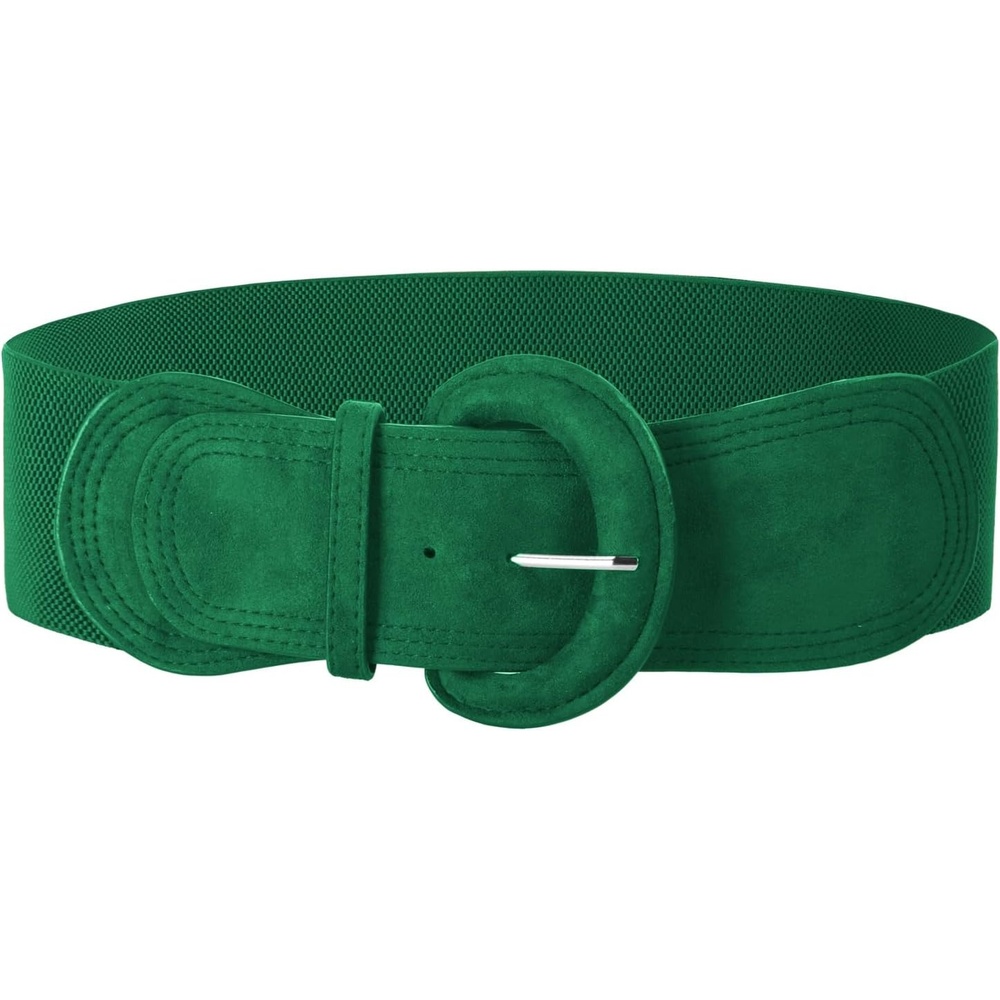 image:imageGRACE KARIN Belts for Women Suede Elastic Wide Belt Vintage Stretchy Chunky Buckle Belts SXXLSuedegreen