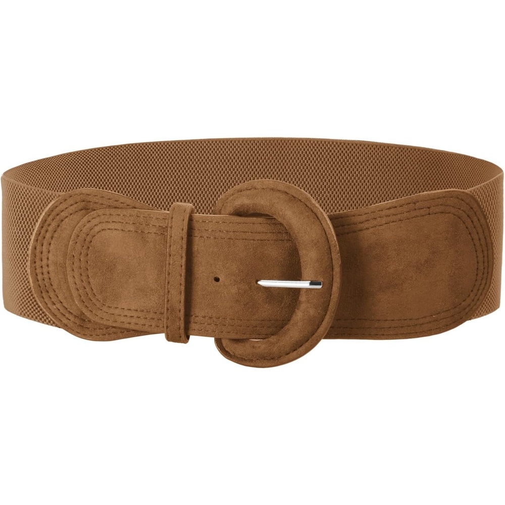 image:imageGRACE KARIN Belts for Women Suede Elastic Wide Belt Vintage Stretchy Chunky Buckle Belts SXXLSuedekhaki