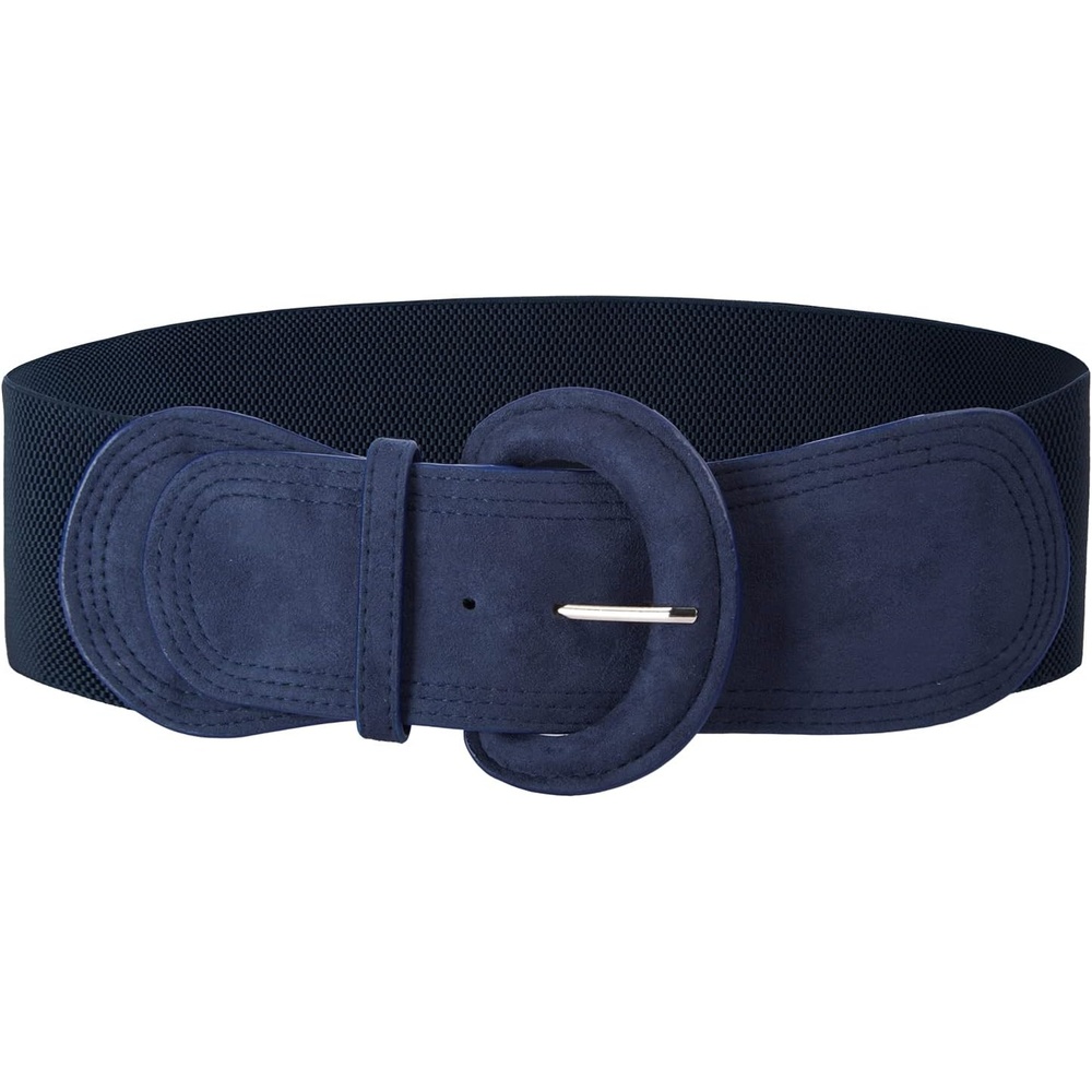 image:imageGRACE KARIN Belts for Women Suede Elastic Wide Belt Vintage Stretchy Chunky Buckle Belts SXXLSuedenavy Blue