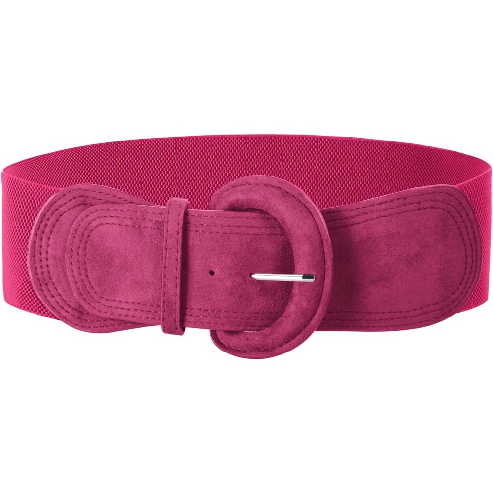 image:imageGRACE KARIN Belts for Women Suede Elastic Wide Belt Vintage Stretchy Chunky Buckle Belts SXXLSuederose