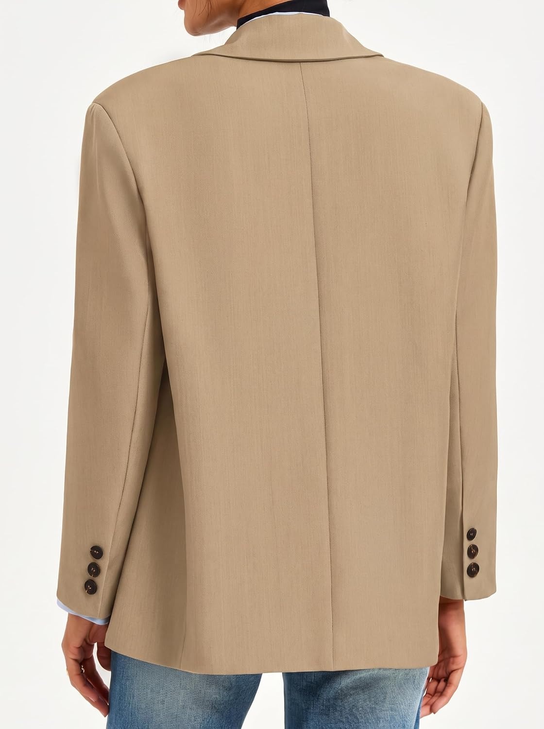 image:imageGRACE KARIN Womens Blazer Business Casual 2026 Fall Work Office Suit Jackets Long Sleeve Lapel Open Front with PocketsKhaki