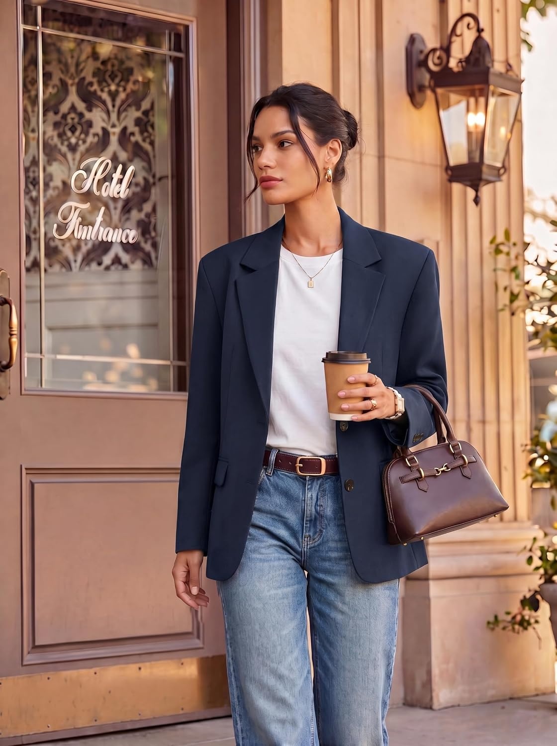 image:imageGRACE KARIN Womens Blazer Business Casual 2026 Fall Work Office Suit Jackets Long Sleeve Lapel Open Front with PocketsNavy