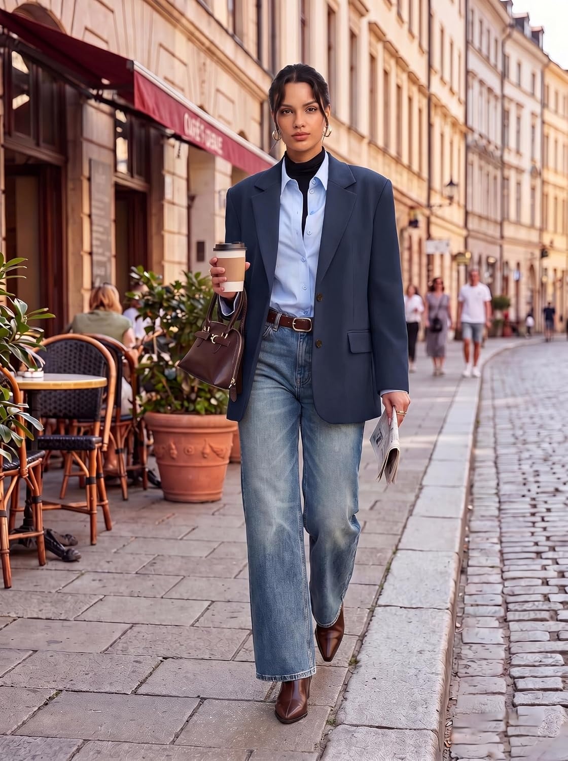image:imageGRACE KARIN Womens Blazer Business Casual 2026 Fall Work Office Suit Jackets Long Sleeve Lapel Open Front with PocketsNavy