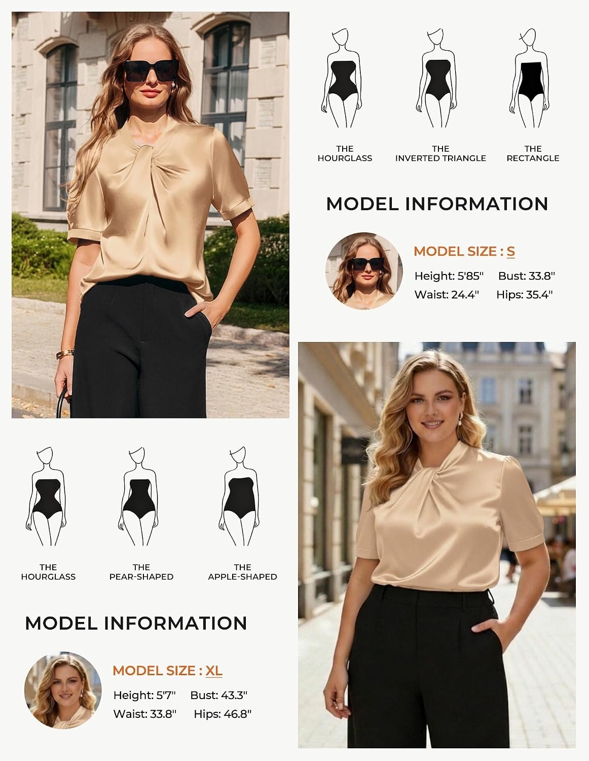 image:imageGRACE KARIN 2026 Women Satin Tops Short Sleeve Blouse Mock Neck Work Silk Shirts Business Casual OutfitsOrange Pink