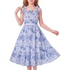 Navy White Floral
