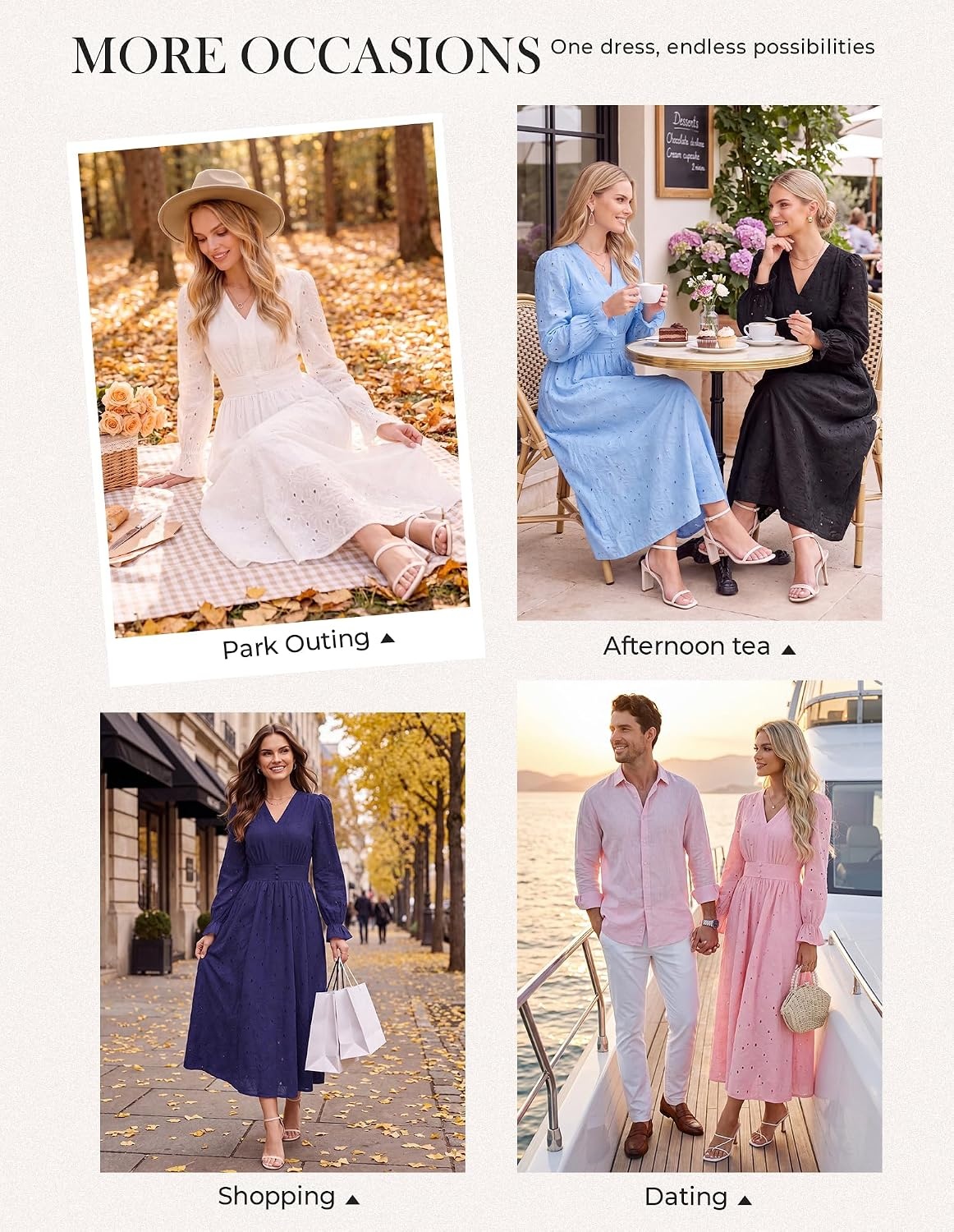 image:imageGRACE KARIN Womens Long Sleeve Cotton Eyelet Fall Maxi Dress 2026 Pockets V Neck A Line Embroidered Flowy Winter Fashion Clothes Outfits Funeral Church Wedding Guest Cocktail DressesPink